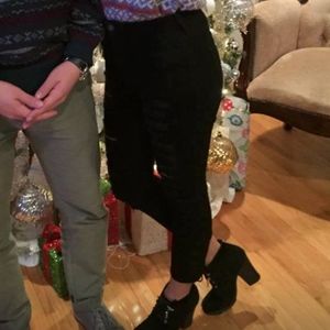 Hollister High Waisted Black Ripped Capri Jeans